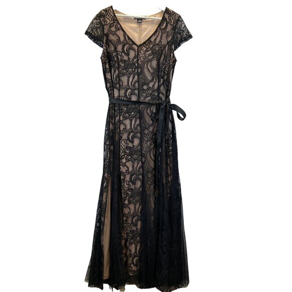Candalite Women's Black Evening Gown Formal Maxi Party Dress Lace Size 1X - Picture 1 of 6